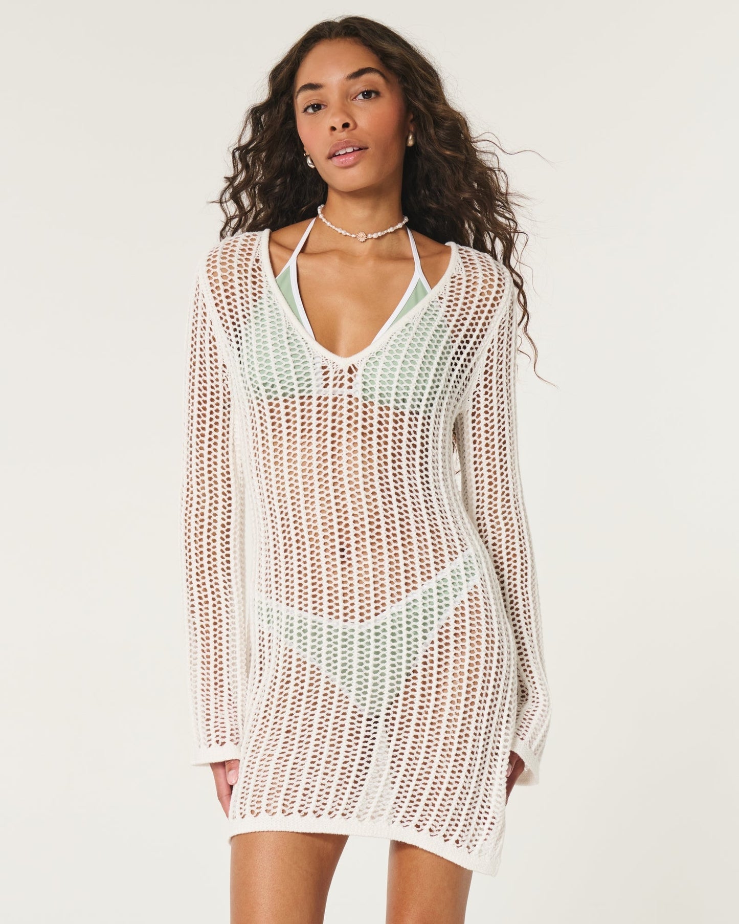 Lacy Textured Cover-Up Dress