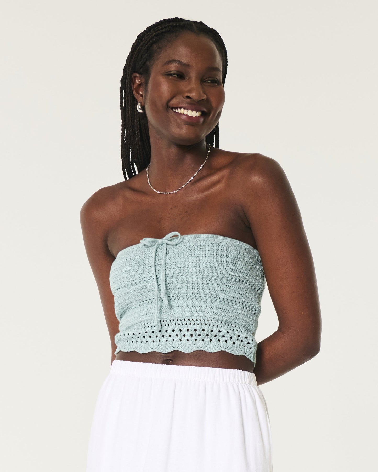 Textured Cotton Tube Top