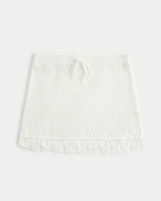 Textured Cotton Beach Cover-Up Skirt