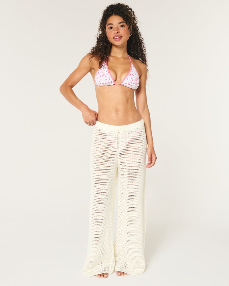 Low-Rise Textured Beach Pants