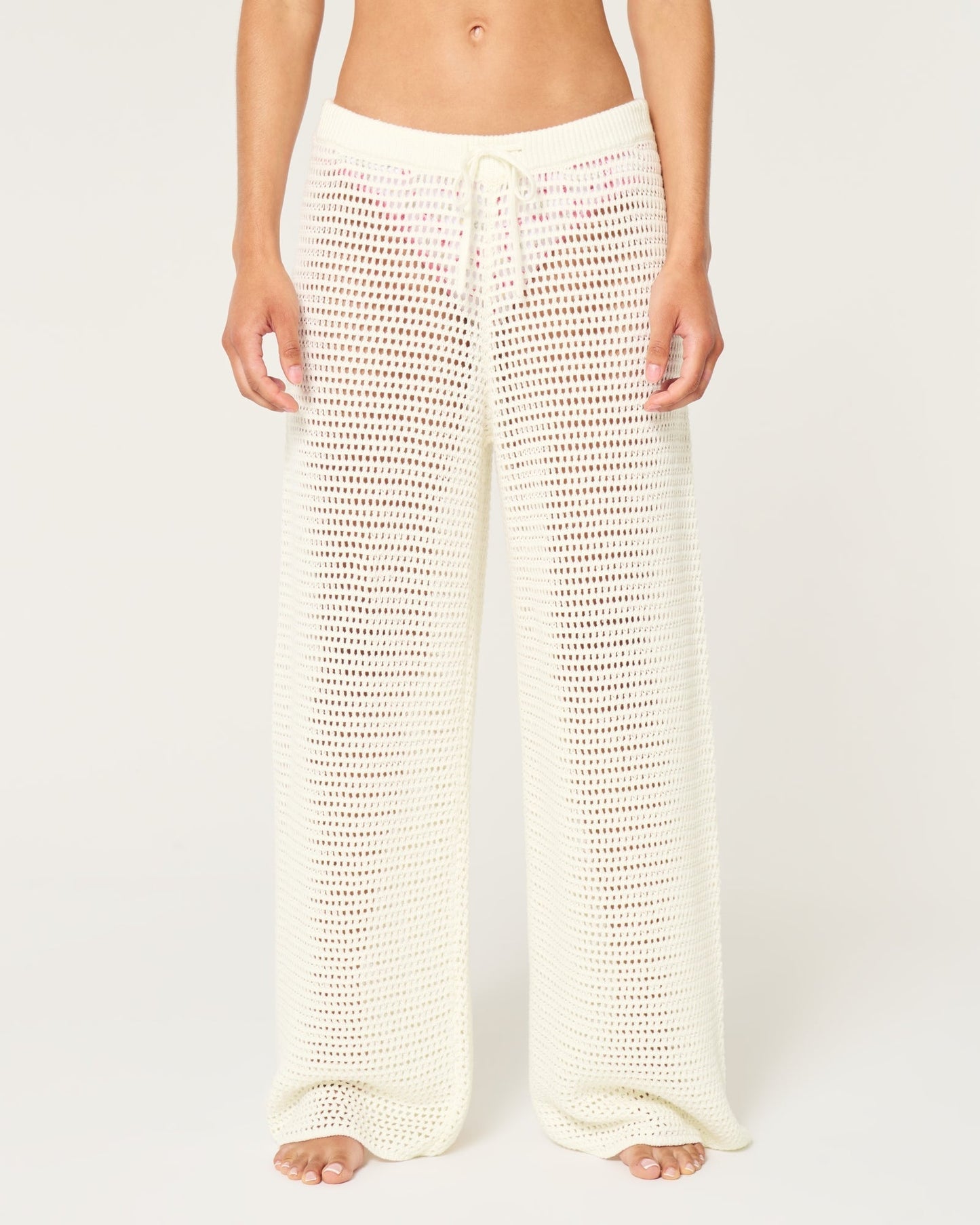 Low-Rise Textured Beach Pants