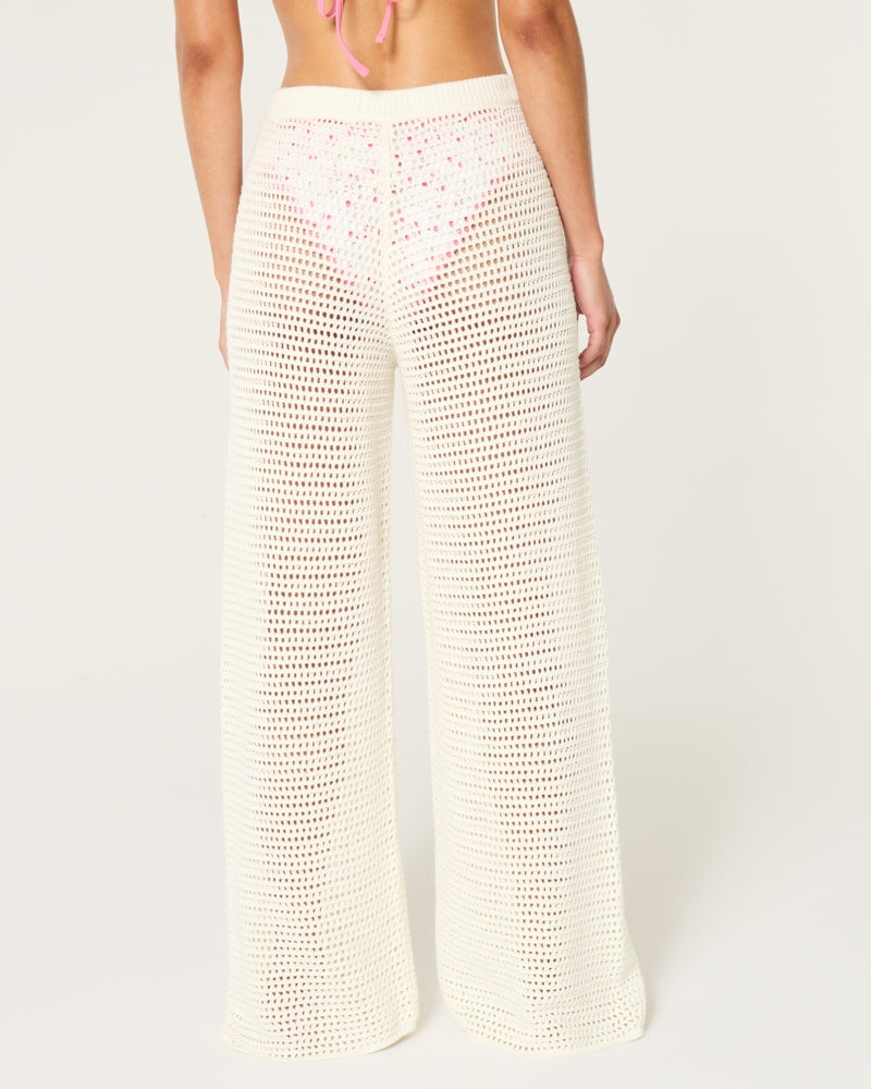 Low-Rise Textured Beach Pants