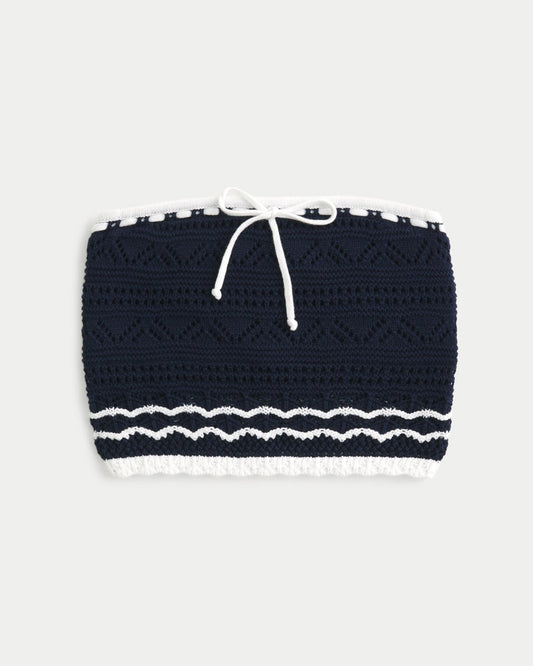 Textured Cotton Tube Top