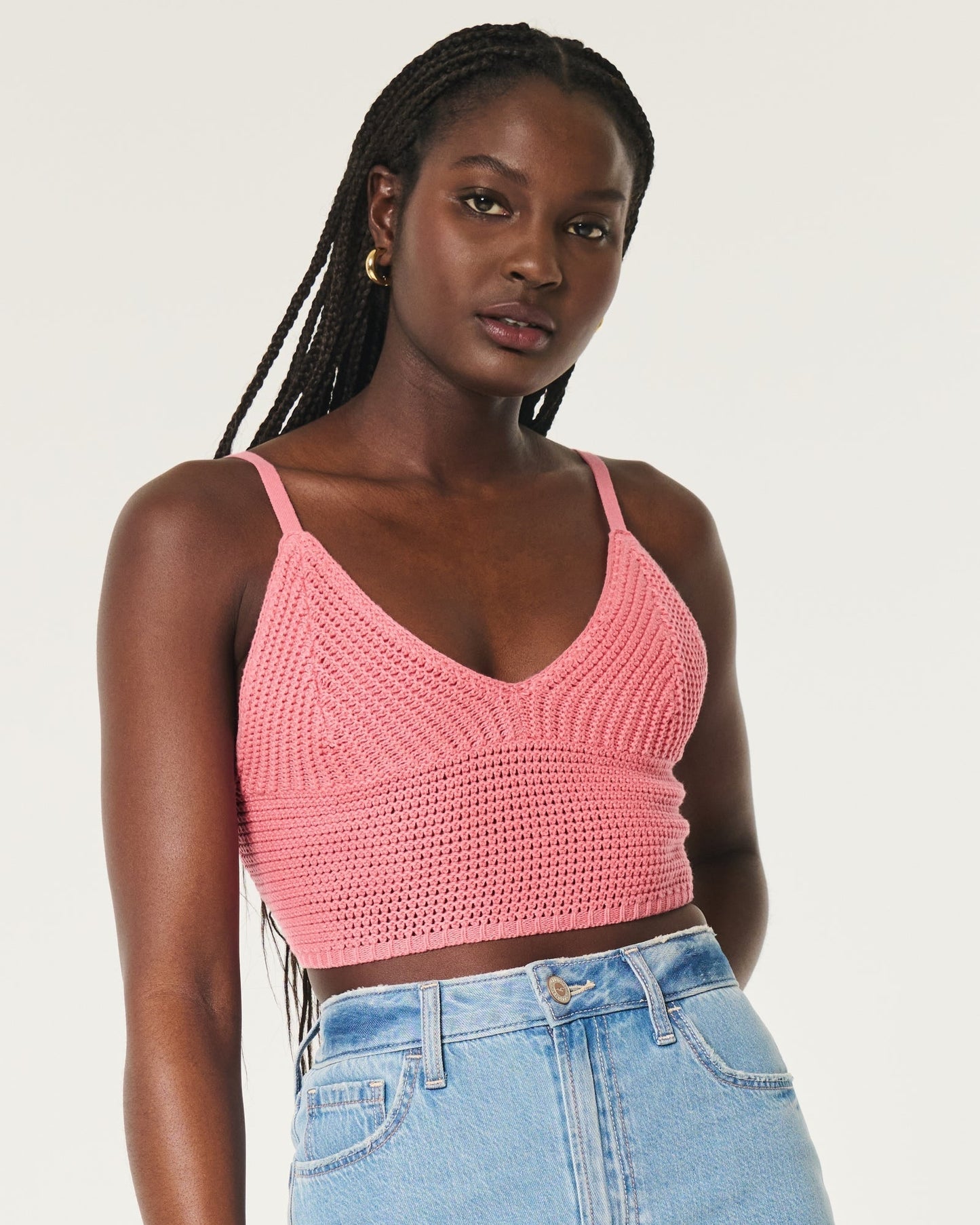 Lacy Cotton V-Neck Bralette