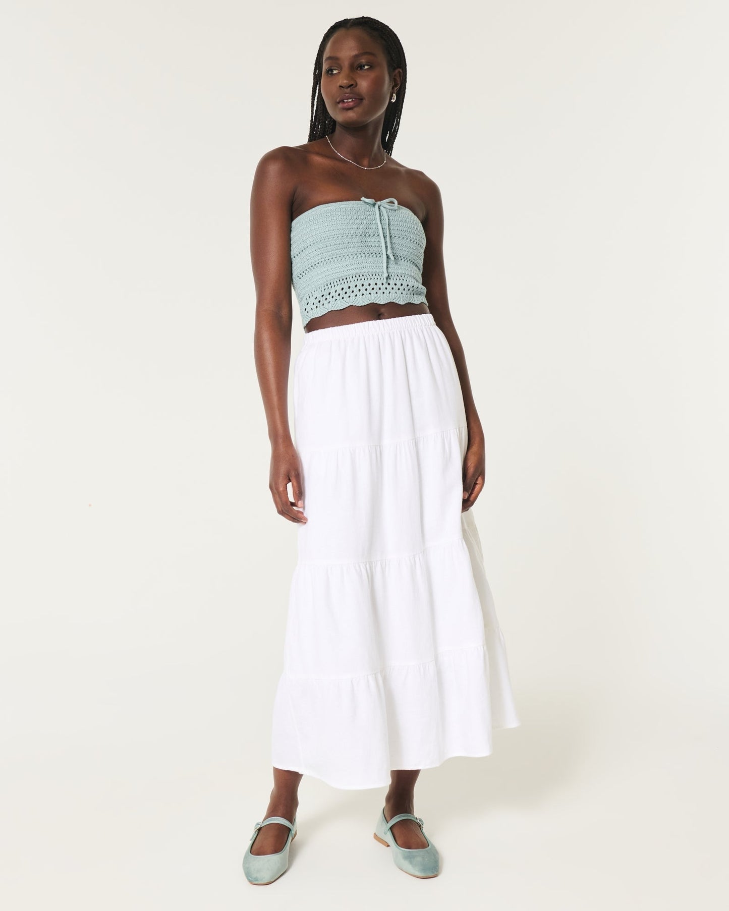 Textured Cotton Tube Top