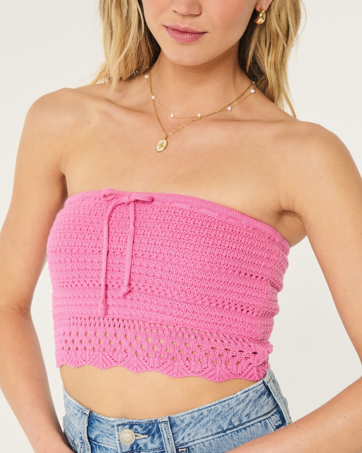 Textured Cotton Tube Top