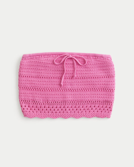 Textured Cotton Tube Top
