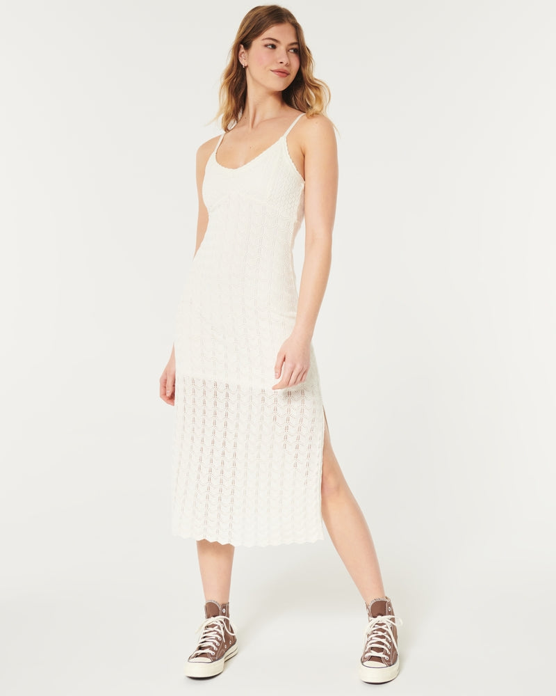 Textured Cotton Midi Dress