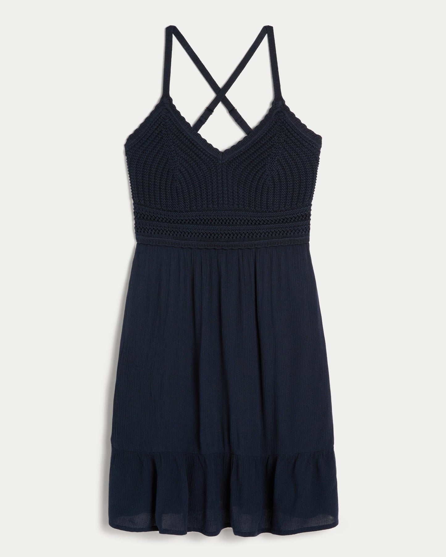 Mixed Fabric Mini Dress with Pockets